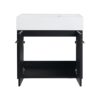 Modern Wall Mounted Bathroom Vanity, Thick Edged Resin Sink And Storage Rack Plywood - Black Chestnut - Image 16