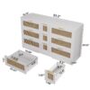 Elegant Rattan Locker With 9 Drawers, Metal Handles, For Kitchen, Living Room, Bedroom - White - Image 3