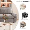 Queen Pull Out Sofa Bed, 3 In 1 Convertible Sleeper Sofa, Multi Functional Loveseat Bed - Gray - Image 14