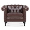 1 Seater Aesthetic Sofa For Living Room - Brown - Image 8