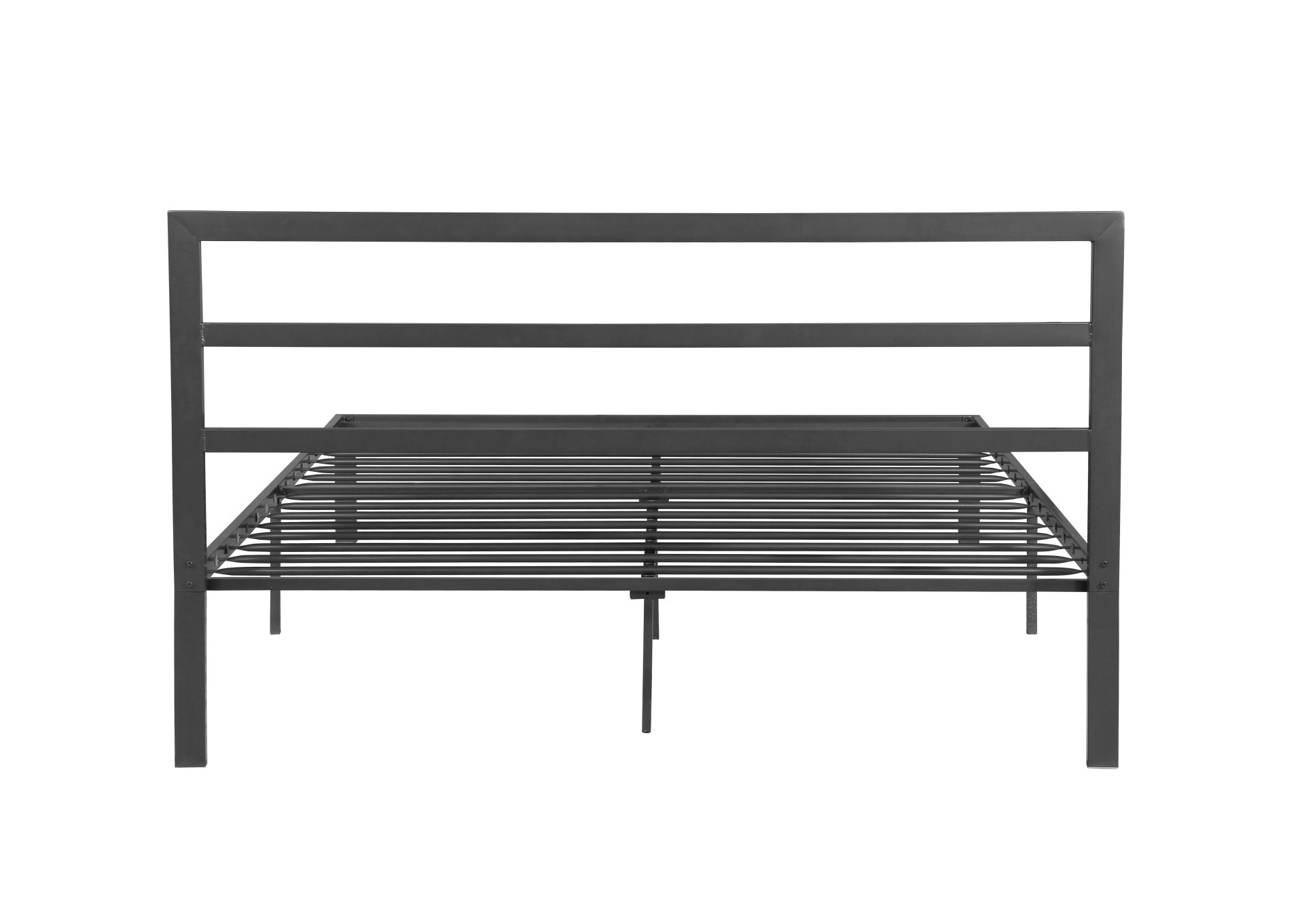 Queen Metal Bed Frame With Headboard - Charcoal Gray - Image 5