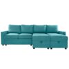 Convertible U Shaped Sectional Sofa With Storage Chaise Lounges & USB Ports - Teal - Image 22