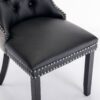 Nikki - Modern, High-End Tufted Solid Wood Contemporary And Velvet Upholstered Dining Chair With Wood Legs Nailhead Trim (Set of 2) - Black / Gray - Image 11