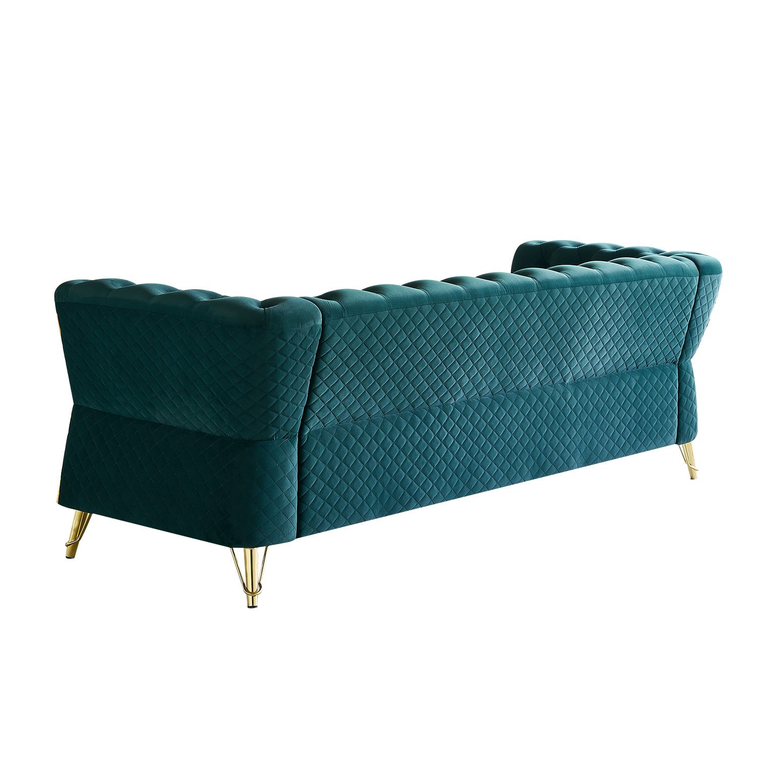 Modern Tufted Velvet Sofa For Living Room - Green - Image 6