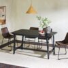 Mid-Century Modern Dining Table With Trestle Base - Black Ash - Image 4