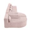 Modern Upholstered L Shape Sofa With 2 Chaise Lounges And Five Back Pillows Boucle Fabric - Pink - Image 9