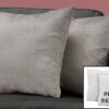 Pillows, Square, Insert Included, Decorative Throw, Hypoallergenic And Stylish Appearance (Set of 2) - Gray - Image 3