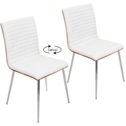 Mason - Contemporary Dining / Chair With Swivel (Set of 2) - Walnut / White