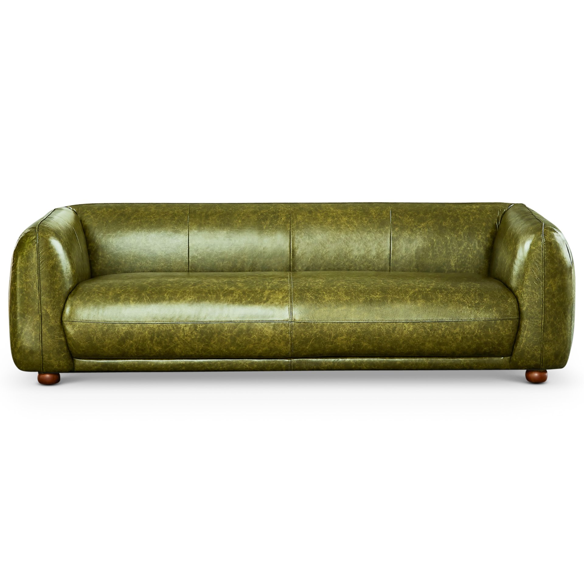Marlon - Luxury Italian Leather Sofa - Green - Image 2