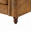 Mid Century Modern Chesterfield Sofa, Roll Armrest, Upholstered 2 Seater Couch - Brown - Image 11