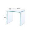 Tempered Bent Glass Sidetable, Transparent End Table, Sofa Table, Premium Glass, Multi Purpose Design - Transparent - Image 3