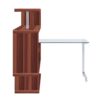 Buck II - Clear Glass, Chrome High Gloss Writing Desk With Shelf - Walnut - Image 9