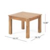Halcyon - Outdoor Side Table With Slat Design And Acacia Wood Frame - Teak - Image 3