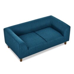 Modern Rectangular Pet Sofa With Backrest And Armrests For Small And Medium Dogs, Soft Cushion - Blue