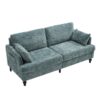 Modern Style Chenille 2 Seater Wood Legged Sofa With LED Light, USB Charging Port And Storage Bag - Lake Blue - Image 22