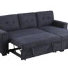 Lucca II - Woven Fabric Reversible Sleeper Sectional Sofa With Storage Chaise and Pocket Coil Seating - Dark Gray - Image 3