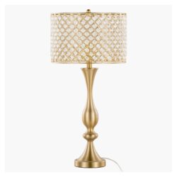 Topaz - Glam / Art Deco Table Lamp - Gold / Clear Crystal