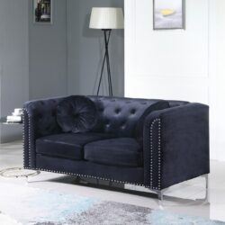 Loveseat Sleek Contemporary - Black