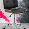 Camila - Synthetic Leather Office Chair - Black - Image 5