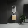 20" Wall Mounted Bathroom Vanity With Ceramic Sink And Storage Cabinet - Oak - Image 2