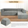 Modular Combination Sofa Set, Modern Minimalist Sofa, Living Room Upholstered Sofa Bed, Bedroom, 2 Pieces Computer Free Combination, L - Shaped - Light Gray - Image 7