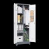 Metal Storage Cabinets, Cleaning Tool Cabinet With Locking Door, Tall Broom Tool Organizer And Storage, Large Storage Cabinet For Kitchen - Gray / White - Image 11