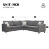Modern Upholstered Living Room Sectional Sofa, L Shape Furniture Couch With 3 Pillows - Gray - Image 21