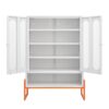 Modern Minimalist Double Door Shoe Cabinet With Adjustable Mesh Doors - White - Image 13