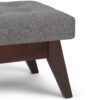 Draper - Mid Century Tufted Ottoman Bench - Slate Gray - Image 3