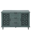2 Door 3 Drawer Cabinet, American Furniture, Suitable For Bedroom, Living Room, Study - Dark Green - Image 10