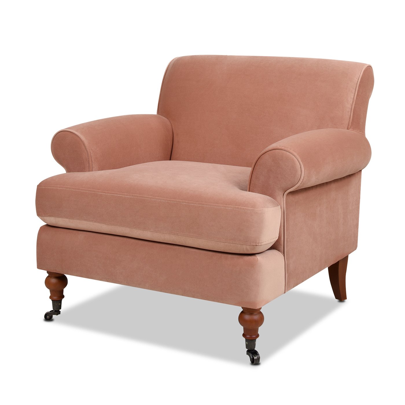 Alana Lawson - Accent Arm Chair Casters - Peach Orange - Image 6