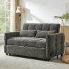Loveseat Sofa Pull Out Sofa Bed Tufted Sleeper Sofa With An Adjustable Backrest, 3 USB Ports And 2 Lumbar Pillows For Living Room - Gray - Image 10