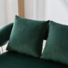 Open Back Loveseat Settee With 3 Pillows - Green - Image 8