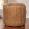 Buffalo - Leather Boucle Footstool - Brown - Image 10