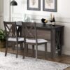 6 Piece Family Dining Room Set With Solid Wood Space Saving Foldable Table And 4 Chairs With Bench - Espresso - Image 6