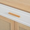Pet Friendly Furniture Style Cat Litter Box House With Sisal Scratching Door And Charging Socket - Beige / White - Image 10