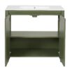 36" Bathroom Vanity Organizer With Sink, Storage Cabinet - Olive Green - Image 14