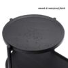 Round Coffee Table With Storage Tray 2 Tier Oval End Tables Wooden Small Side Table For Living Room - Black - Image 5