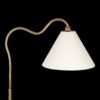 Majestic - Ring Base Curved Floor Lamp With Triangle Drum Shade - Gold / White - Image 2