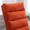 Ergonomic Linen Massage Chaise Lounge With Remote Control, 5 Modes - Orange - Image 9