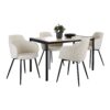 Fuji Boyne - 5 Piece Contemporary Dining Set - Black / Natural / Cream - Image 2