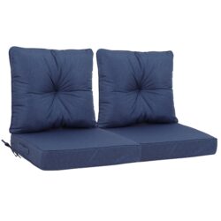 Outdoor Deep Seat Cushions For Patio Furniture, Waterproof Replacement Patio Chair Cushions (Set of 2) - Navy Blue