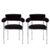 Contemporary Upholstered Armchair Dining Chairs With Metal Legs (Set of 2) - Black - Image 5