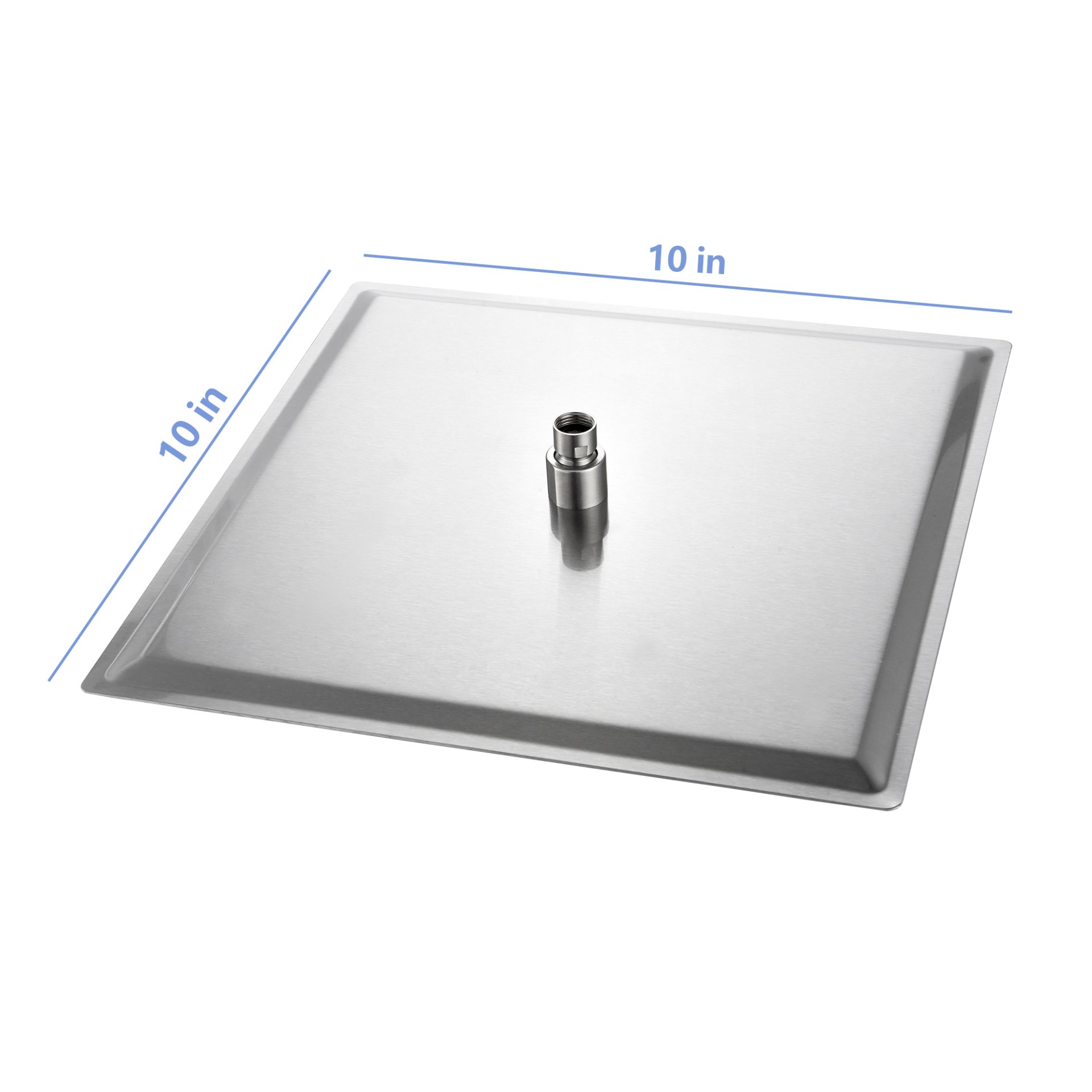 Modern 10" Square Rainfall Shower Head & Stainless Steel Wall Or Ceiling Mount Luxury Spa Shower Panel - Brushed Nickel - Image 3