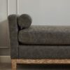 Elegant Upholstered Bench, Daybed, Ottman With Wood Legs & 2 Bolster Pillows For Bedroom, Living Room, Entryway - Gray - Image 10