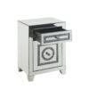 Noralie - Accent Table Mirrored Faux Dimaonds - Silver - Image 2