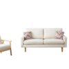 Bahamas - Linen Sofa And Chair With 2 Throw Pillows (Set of 2) - Beige - Image 2