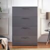 Bliss - Glossy 4 Drawer Jumbo Chest With Extra Deep Storage - Dark Gray - Image 5