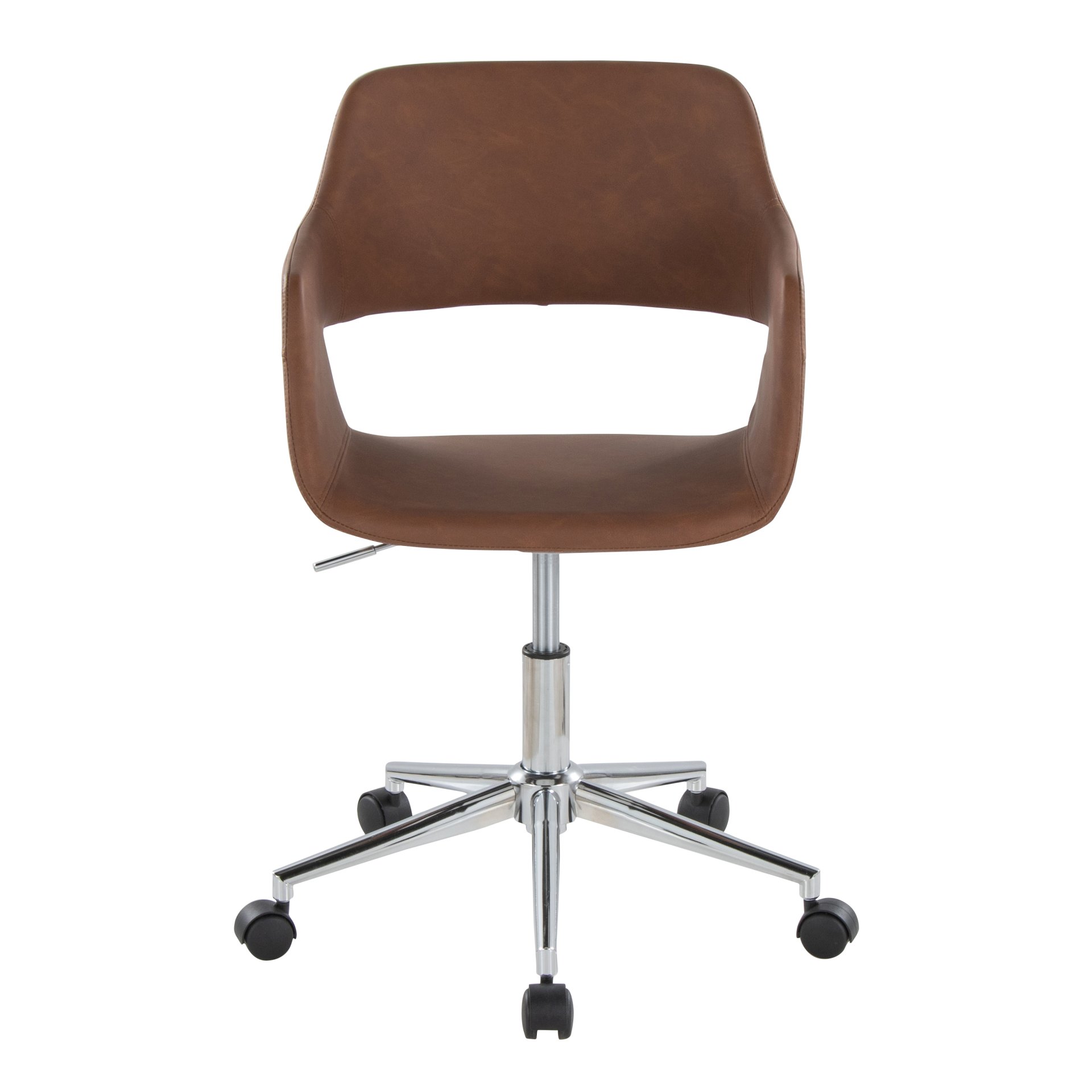 Margarite - Contemporary Task Chair - Chrome / Brown - Image 5