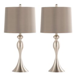 Ashland - Contemporary Table Lamp (Set of 2) - Nickel / Taupe Satin